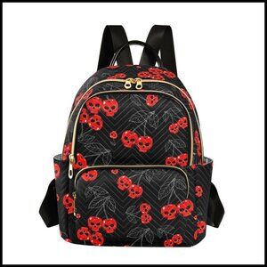 Wave-Quilted Backpack Purse Anti-Theft Mini Fashion Travel Zippered Compartments